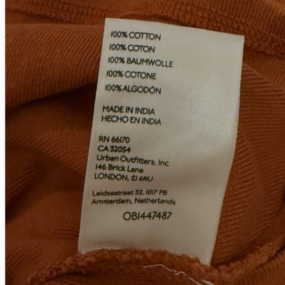 Free People Key To My Heart Scrunch Ring Long Sleeve Crop Top Orange Y2K Size S - Picture 8 of 8